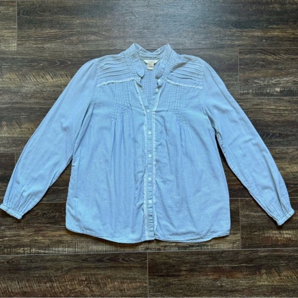 SUNDANCE Long Sleeved Lace Shirt L